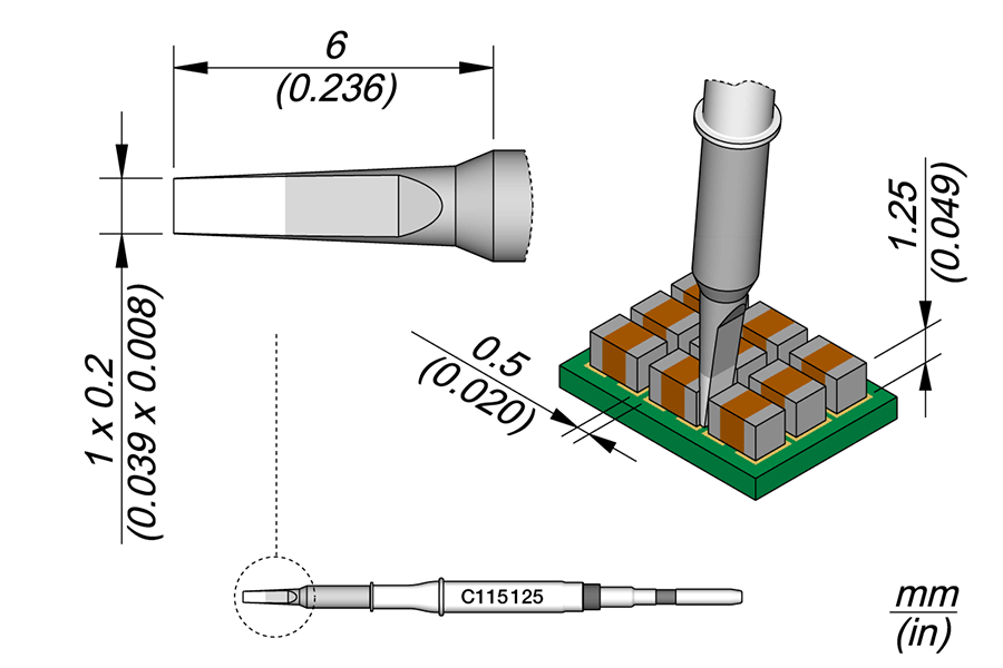 C115125 - Chisel Cartridge 1 x 0.2